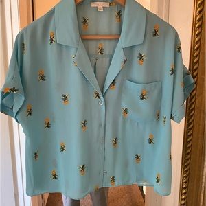 Tropical short sleeve button down